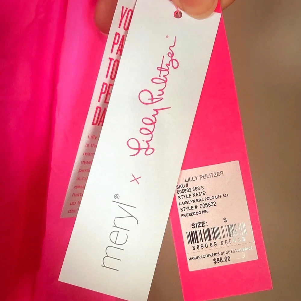Lilly Pulitzer Neon Pink Sleeveless Collared Tank - Picture 8 of 10